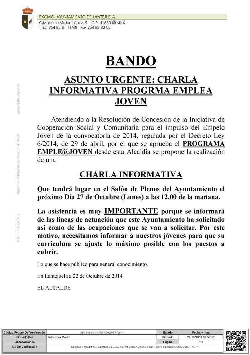 BANDO CHARLA firmado