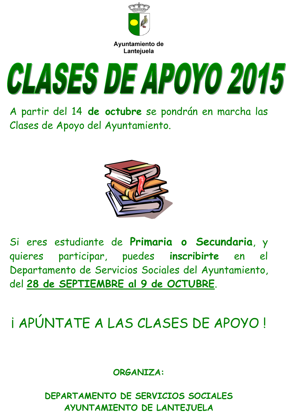 CARTEL_APERTURA CLASES DE APOYO 2015