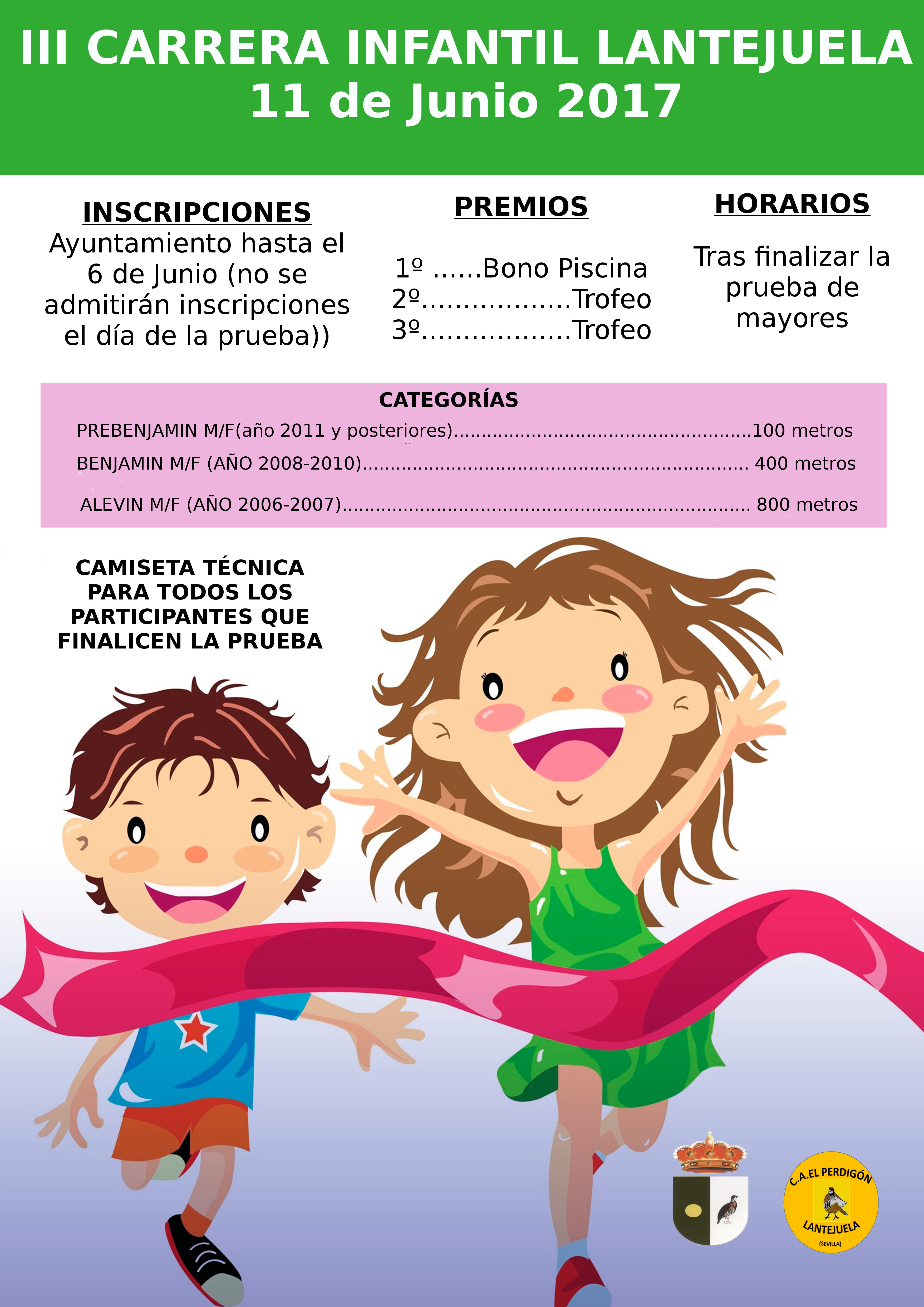 CARTEL CARRERA INFANTIL 2017