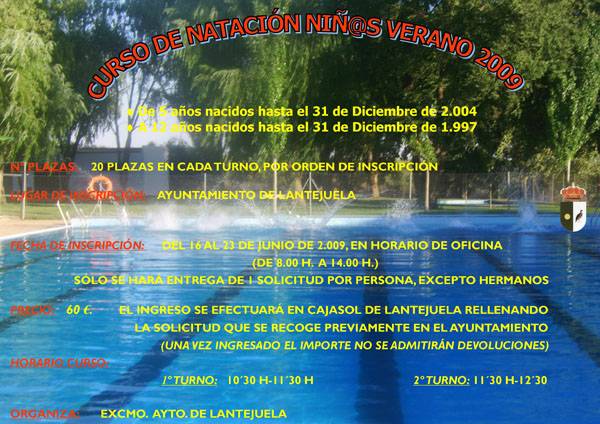 CARTEL CURSO DE NATACIÓN