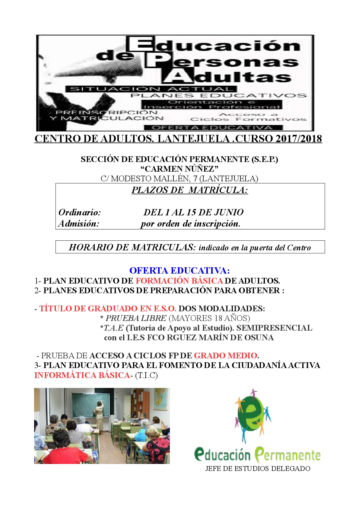 CARTEL MATRICULA 17-001
