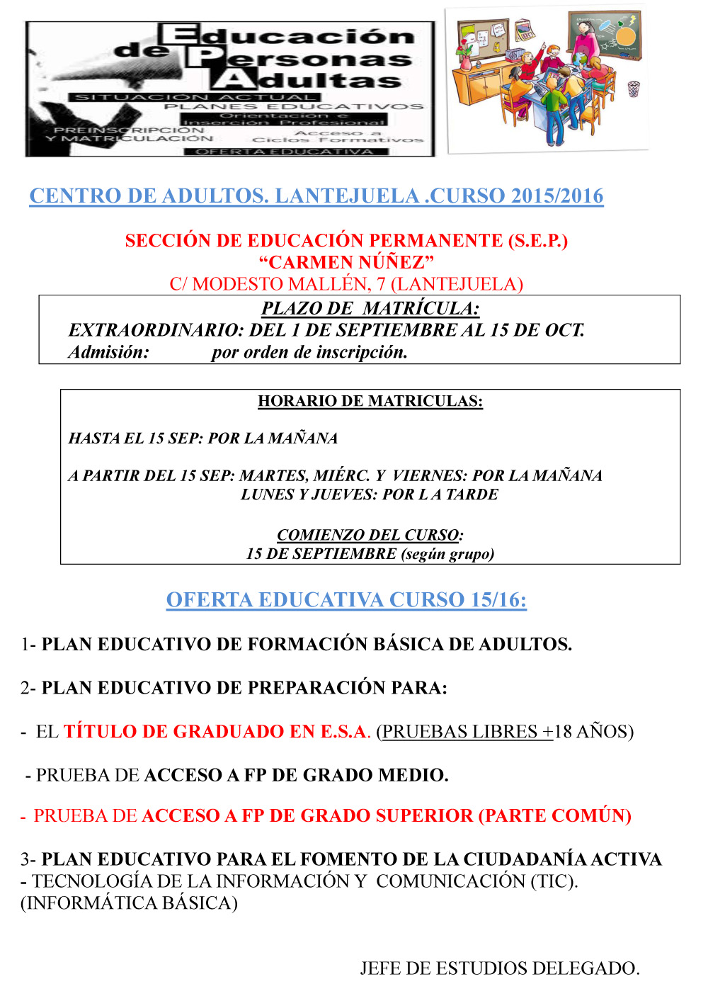 CARTEL MATRICULA ADULTOS