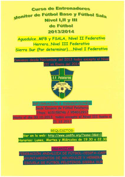 CARTEL curso de entrenadores