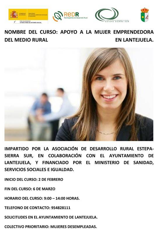 Cartel APOYO MUJER EMPRENDEDORA LANTEJUELAx