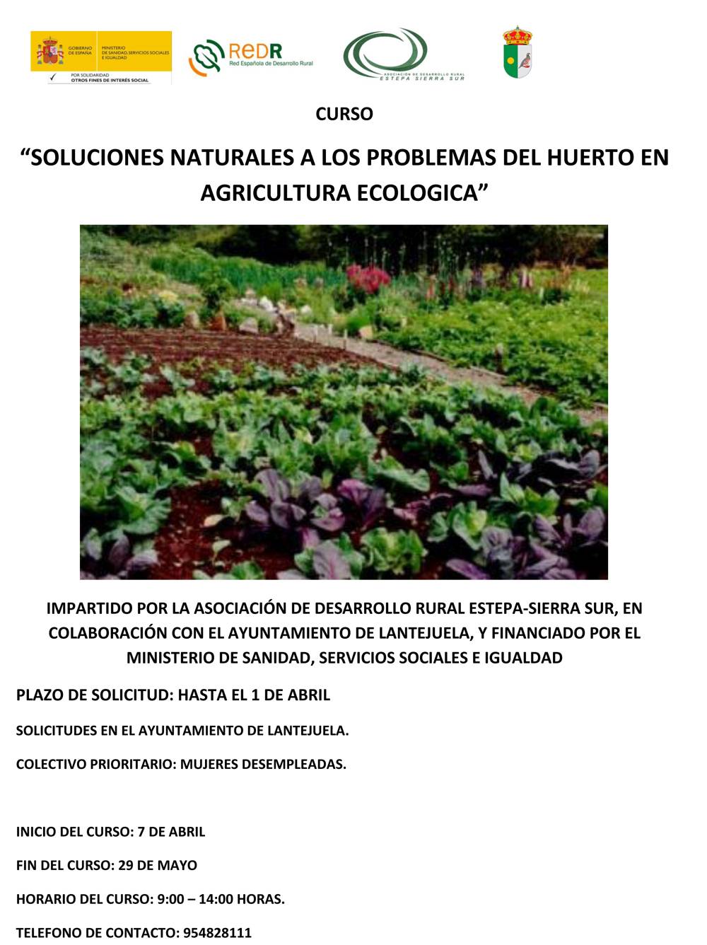 Cartel SOLUCIONES NATURALES PROBLEMAS HUERTO LANTEJUELAx