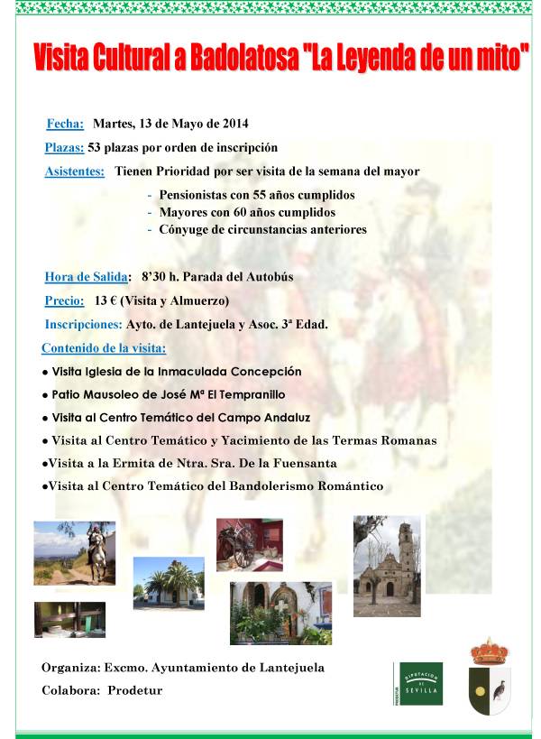 Cartel Visita Cultural a Badolatosa