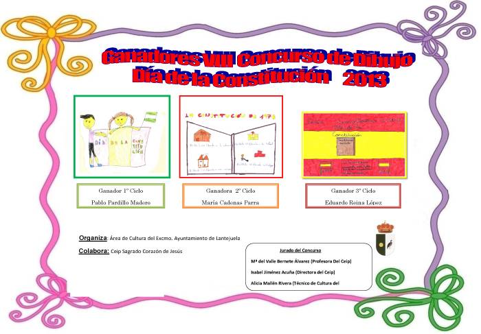 Cartel ganadores concurso de dibujo constitución