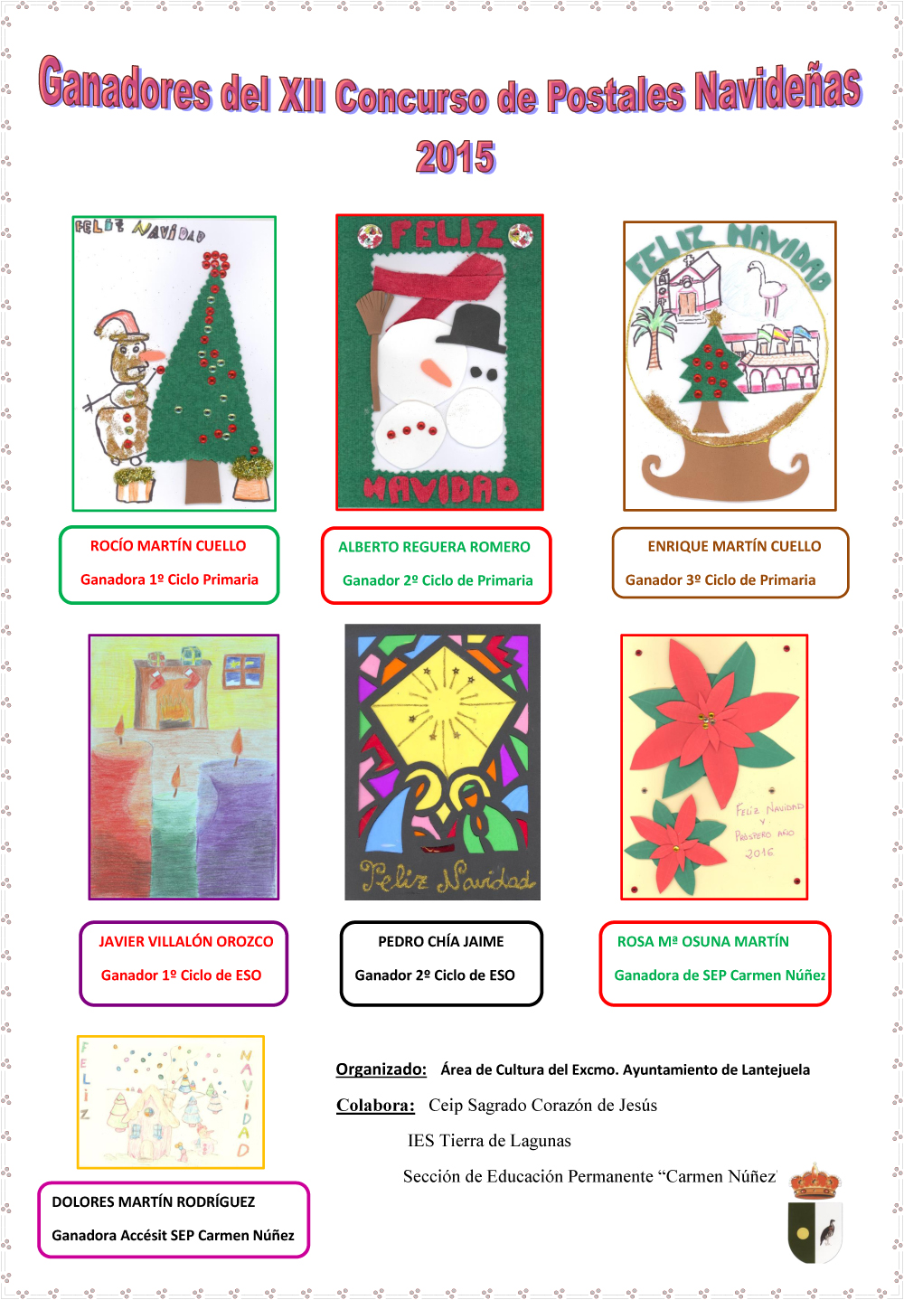 Cartel ganadores concurso de postales 2015