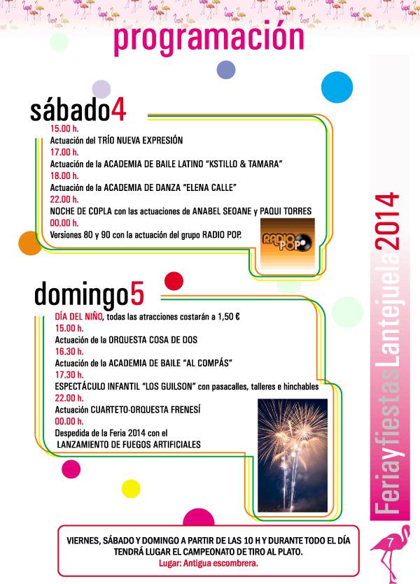 PROGRAMACIÓN FERIA SÁBADO-DOMINGO
