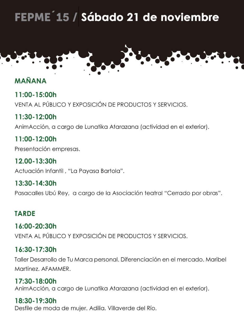 PROGRAMACIÓN SÁBADO