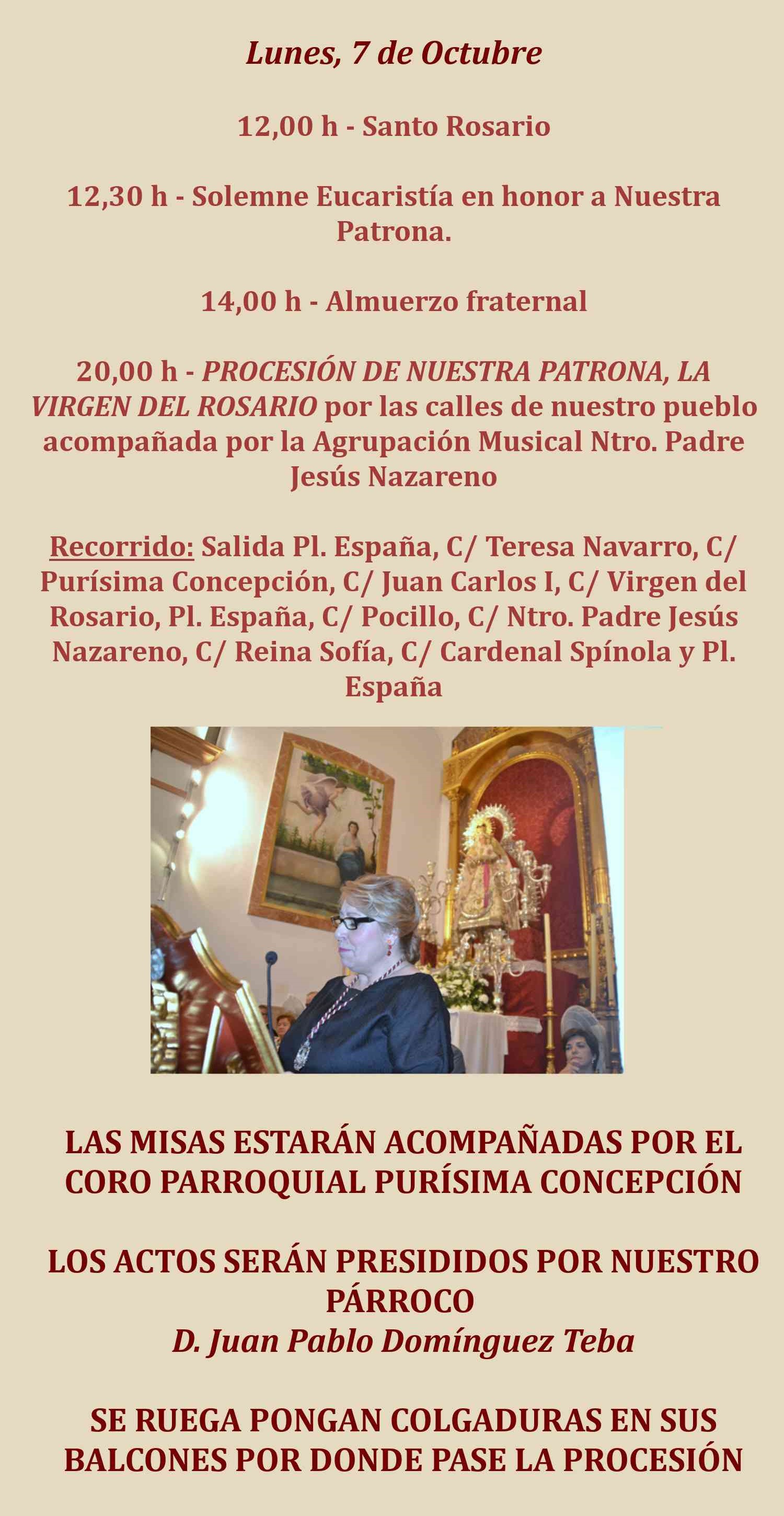 TRIPTICO VIRGEN DEL ROSARIO 7 octubre