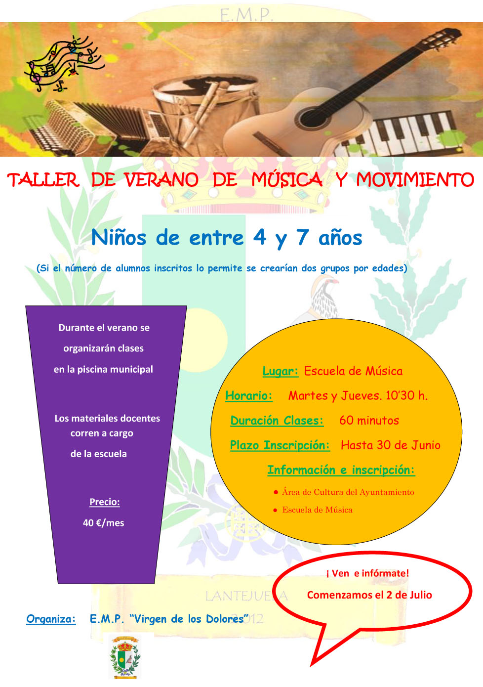 Taller de verano música y movimiento