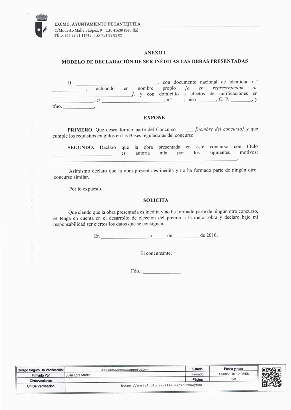 anexo I CONCURSO DE CARTEL FERIA