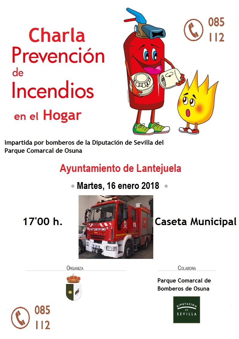 cartel charla prevención de incendios
