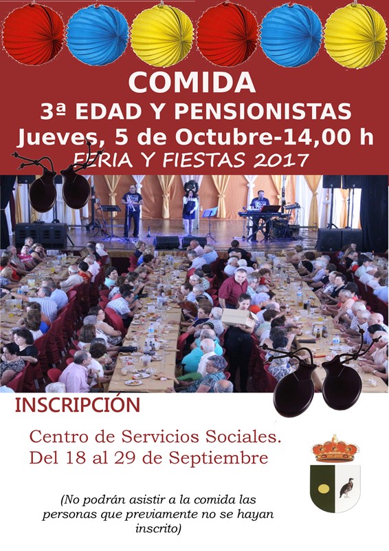 cartel comida 3ª edad