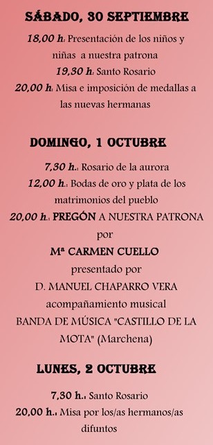 domingo-lunes-martes virgen del rosario