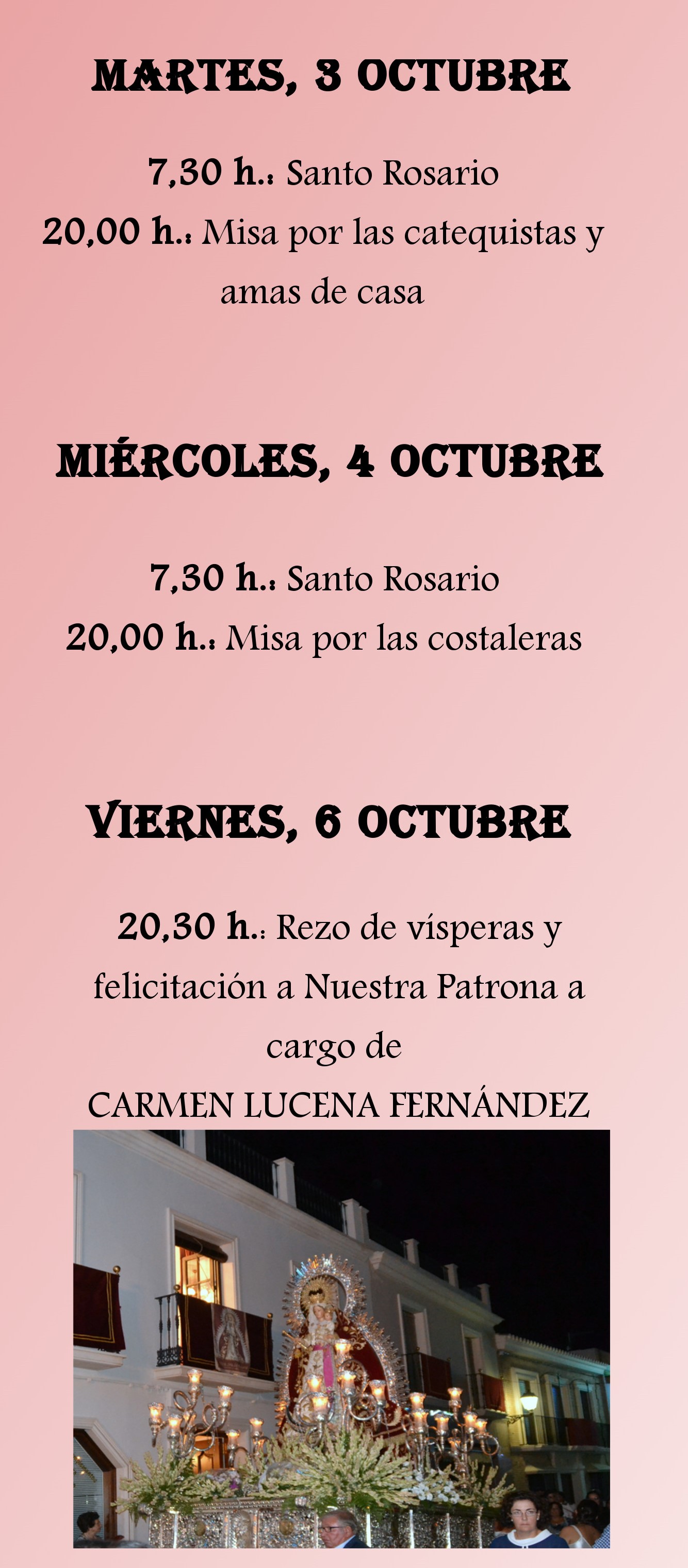 martes-miercoles-jueves virgen del rosario