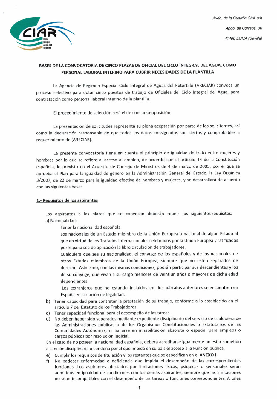 oferta de empleo CIAR-2